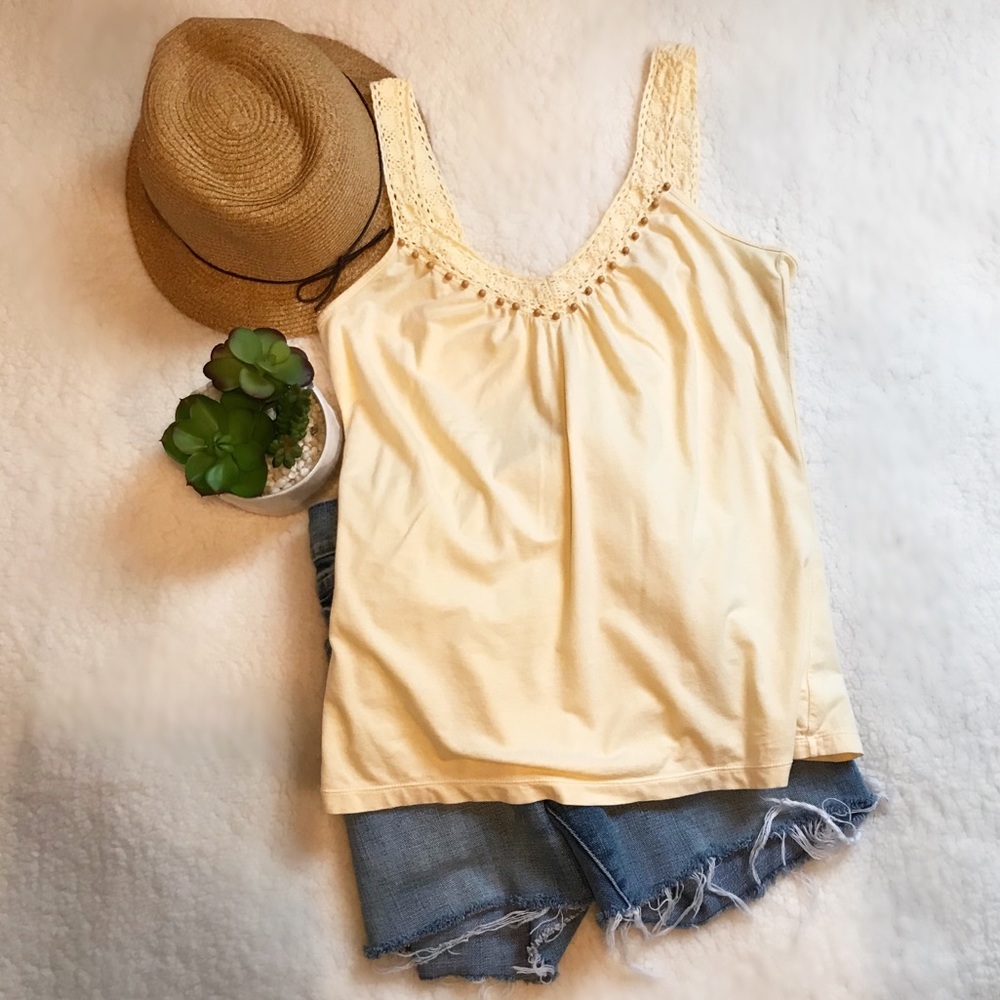 LOFT Embellished Tank Top Size Small